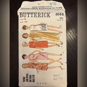 Butterick Dress Pattern 4644 Vintage Cut Size 12